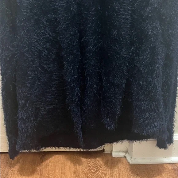 Calvin Klein Jeans Navy Blue Fuzzy Cardigan Size Small - Picture 6 of 8